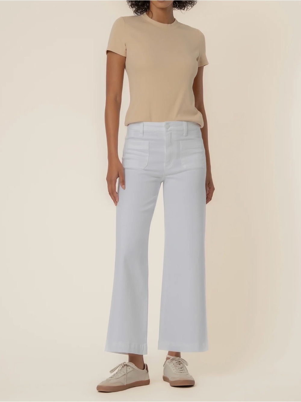 Kut from the Kloth Wide-Leg Stretch Jeans in White